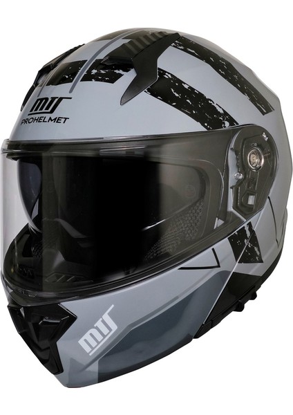 966 V2 Çene Açılır Kask Grey