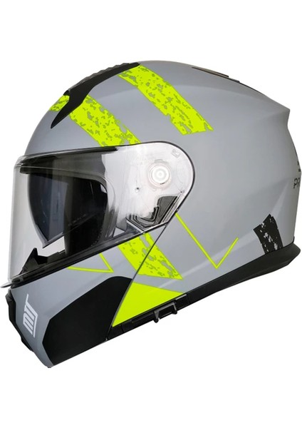 966 V2 Çene Açılır Kask Neon