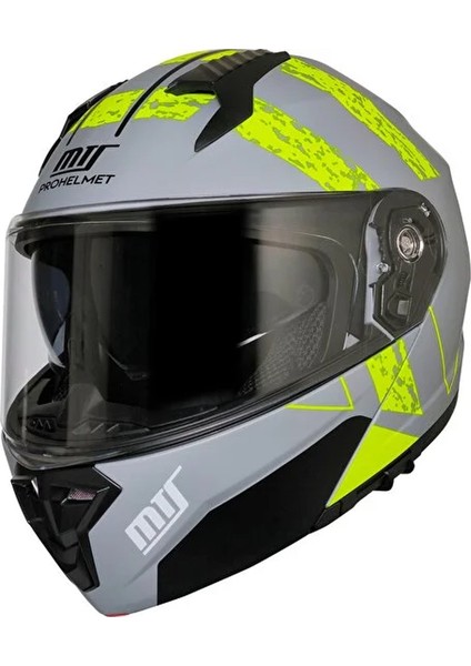 966 V2 Çene Açılır Kask Neon