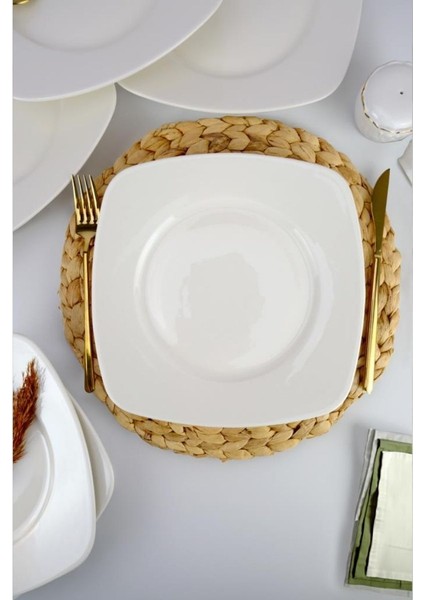 Terra 6’lı Porselen Servis Tabağı Seti 27 cm Krem – TL4034545 C320.225