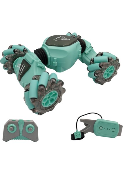 Oyuncak 2.4 Ghz Bilekten ve Uzaktan Kumandalı Işıklı 4x4 Çift Kumandalı Akrobat Araba