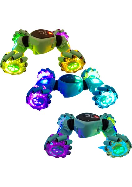 Oyuncak 2.4 Ghz Bilekten ve Uzaktan Kumandalı Işıklı 4x4 Çift Kumandalı Akrobat Araba modelleri
