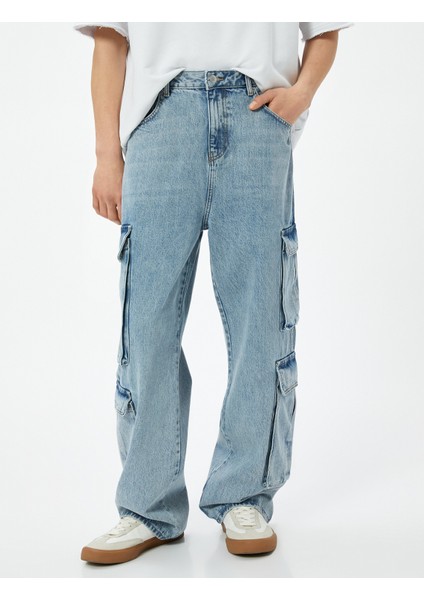 Oversize Kot Pantolon Kargo Cepli Düğmeli modelleri