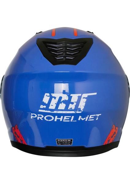 966 V2 Çene Açılır Kask Mavi