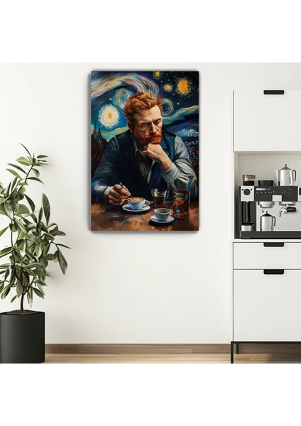 Van Gogh Kahvesi Kanvas Duvar Tablosu - Kahve Köşesi  - Mutfak Dekorasyonu - Coffee