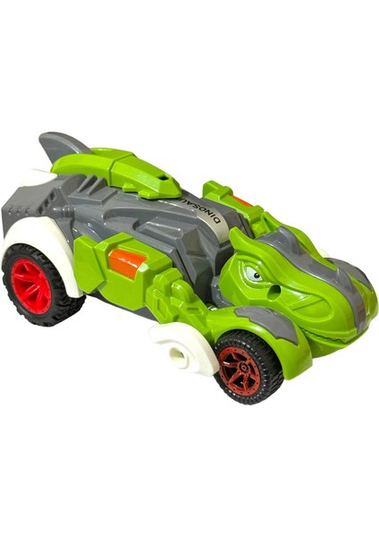 Trex Dinazor Figür Araba Sürtmeli Teker Transformers Robot Dinozor 15CM