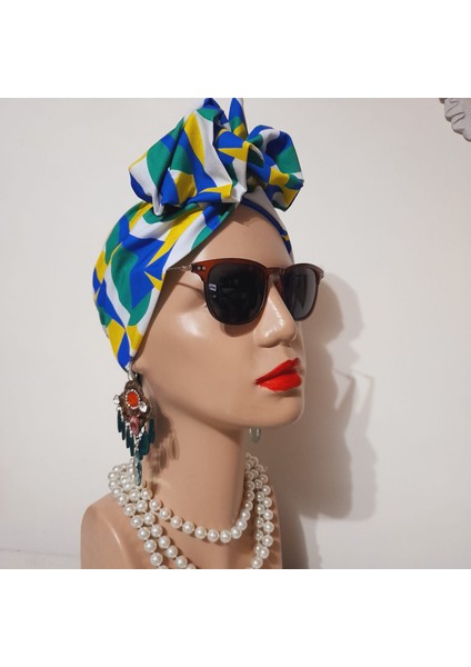 Afrika Modeli Telli Bandana Saç Aksesuarı Kadın Kumaştoka