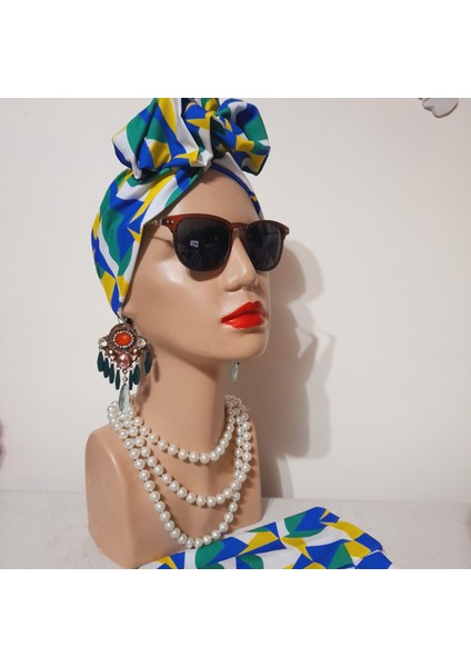 Afrika Modeli Telli Bandana Saç Aksesuarı Kadın Kumaştoka fiyatları