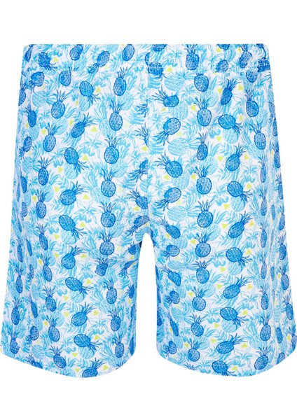 Erkek Deniz Havuz Şortu Desenli Ross S260 Mavi fiyatları