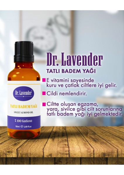 Dr. Lavender Katkısız Saf Soğuk Sıkım Serisi Tatlı Badem Yağı 50 ml