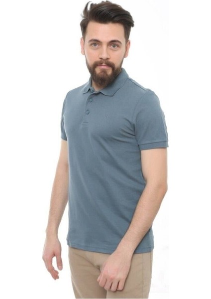 Erkek Gri Polo Yaka T-Shirt 4613 - 4713