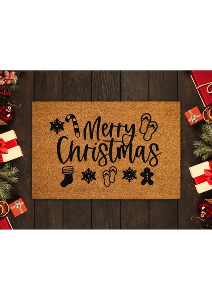 Yılbaşı Merry Christmas Kapı Önü Paspas, Koko Paspas