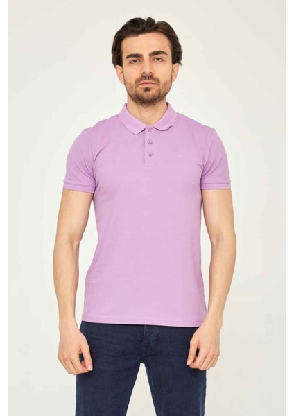 4613 Erkek Polo Yaka T-Shirt Lila fiyatları