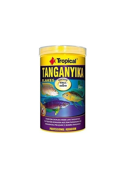 Tanganyika Flakes Tanganyika Cichlid Balıkları Için Pul Balık Yemi 1000 ml 200 gr - 77216