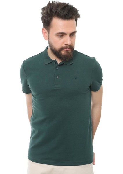 4613 Polo Yaka Erkek T-Shirt Hunter Yeşil