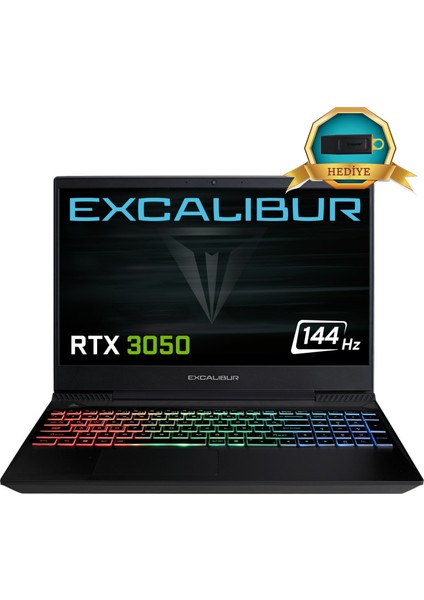 Excalibur G770.1245-BFJ0X-BM27 Intel Core I5 12450H 64GB 1tb SSD RTX3050 Windows 11 Pro Taşınabilir Bilgisayar