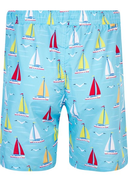 Erkek Deniz Havuz Şortu Desenli Lupin S255 Turkuaz fiyatları