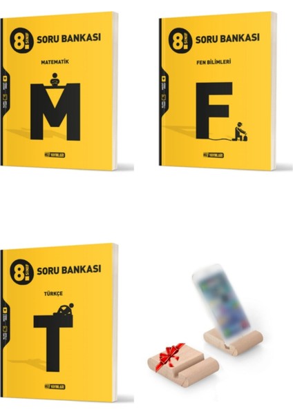 LGS 8. Sınıf Hız Yayınları Soru Bankası ( Matematik-Türkçe-Fen) -Ahşap Telefon Tutucu