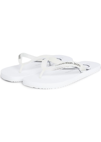 Calvin Klein Beach Sandal Monologo Beyaz Erkek Terlik