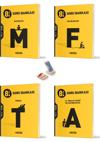 LGS 8. Sınıf Hız Yayınları Soru Bankası ( Matematik-Türkçe-Fen-Inkılap) -Ahşap Telefon Tutucu