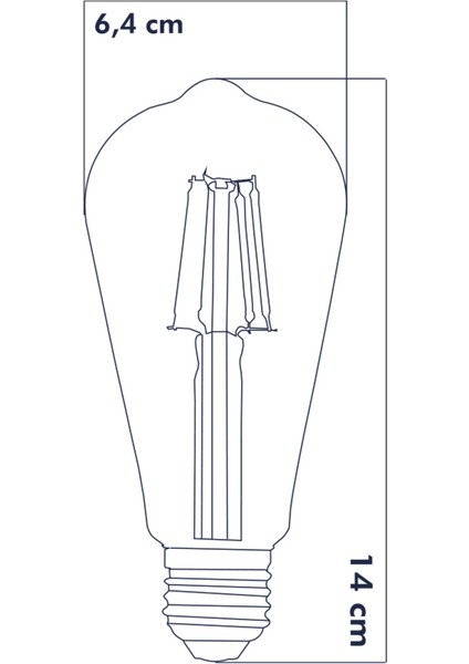 LED Armut Model Rustik Ampul 4W 2500K E27 (Dimmerli) 3'lü Erd-31