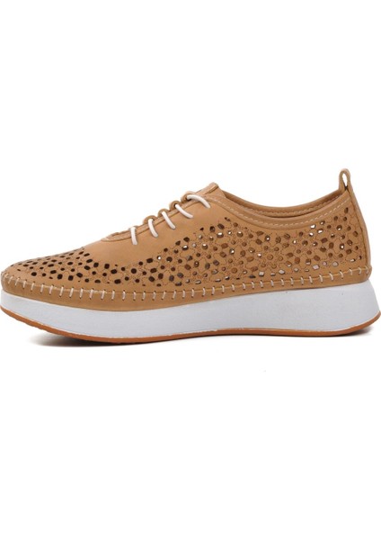 24077-L Bej Hakiki Deri Kadın Günlük Ayakkabı modelleri