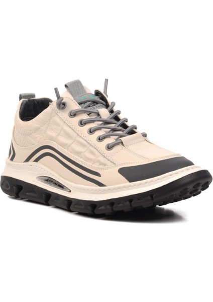 24Y590 Beyaz Hakiki Deri Erkek Sneaker