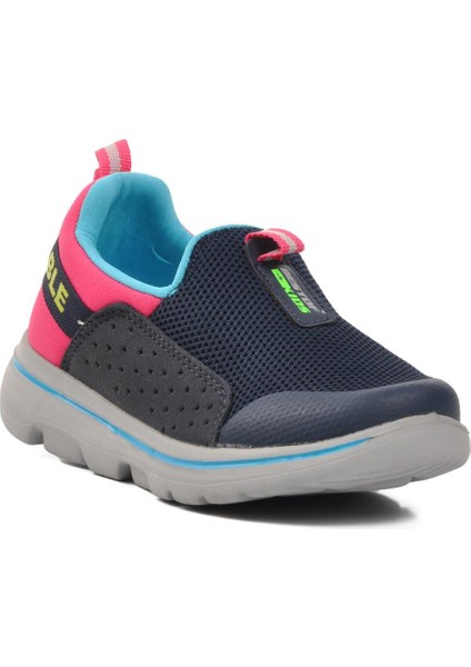 BST-B82-P Lacivert-Fuşya Çocuk Spor Ayakkabı