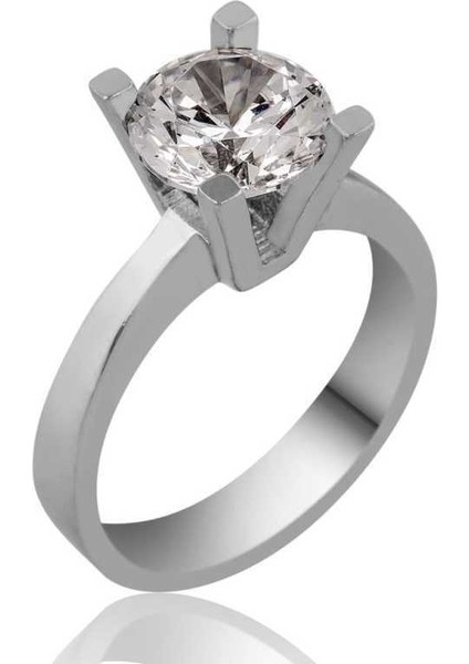 Gümüş Tek Taş Bayan Yüzük