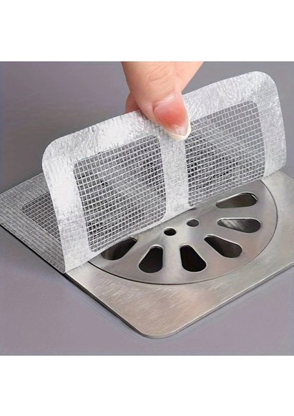 10 Adet Yapışkanlı Tek Kullanımlık Banyo Gider Saç Kıl Tutucu ve Mutfak Evye Çöp Ayırma Süzgeci