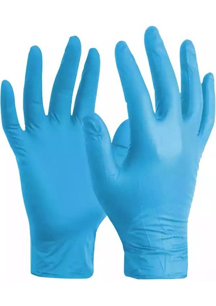 Pudrasız Mavi Nitril Eldiven Large Haspet 100LÜ modelleri
