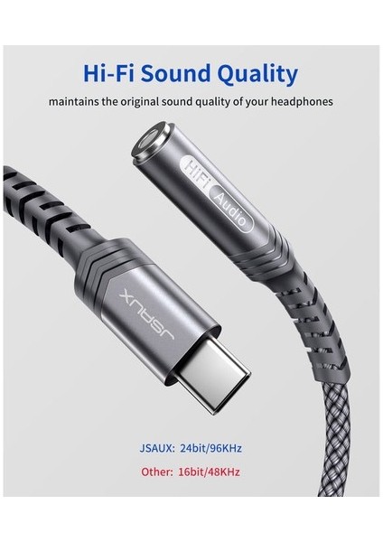 Usb-C Type-C To 3,5 mm Kulaklık Jack Hifi Adaptörü USB C - Aux Ses Dönüştürücü Kulaklık Aparatı Kablosu Samsung Galaxy S23 S23+ S23 Ultra S22 S21 S20 Plus/ultra, iPad Pro, MacBook Uyumlu CM0011