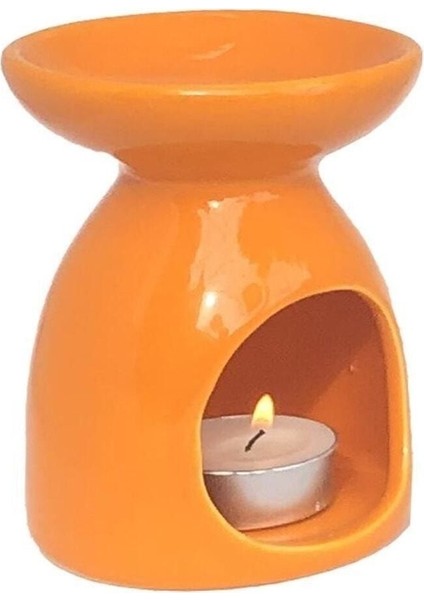 Seramik Konik Buhurdanlık Turuncu 8X8X11 cm