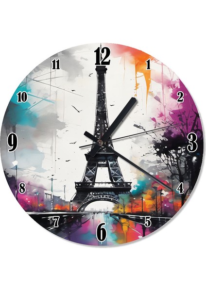 Paris Eyfel Kulesi Sessiz Duvar Saati