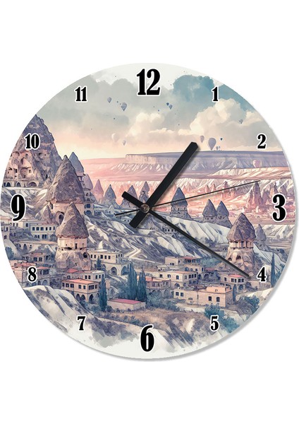 Kapadokya Evleri Akarlı Duvar Saati