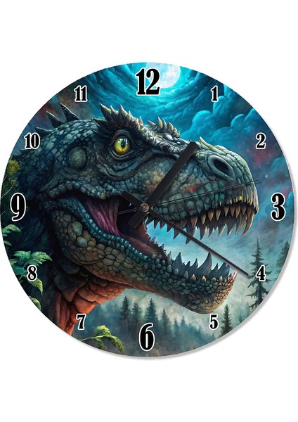 Dinozor T-Rex. Akarlı Duvar Saati