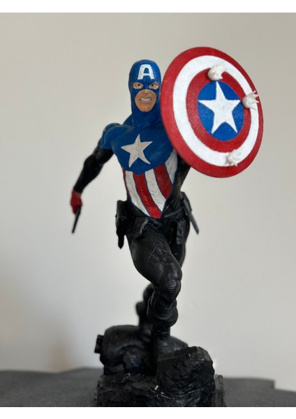 Captain America 35 cm Dev Boy Figür Koleksiyon 3D Kaptan Amerika