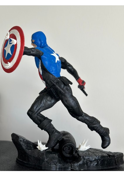 Captain America 35 cm Dev Boy Figür Koleksiyon 3D Kaptan Amerika