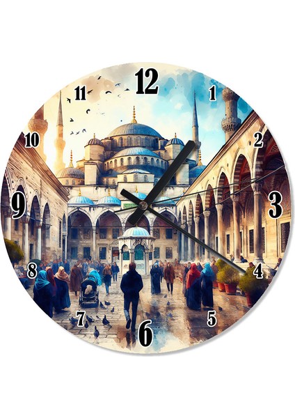 Sultanahmet Camii ve Şadırvan Sessiz Duvar Saati