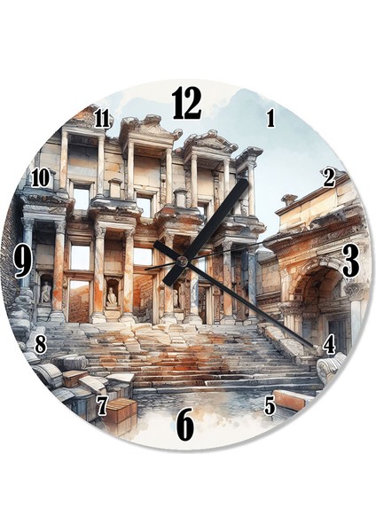 Efes Antik Kütüphane Analog Duvar Saati