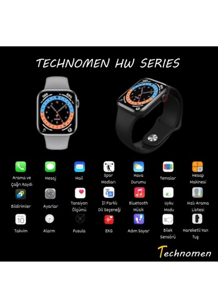 Mor HW16 Series Ios ve Android Uyumlu Akıllı Saat