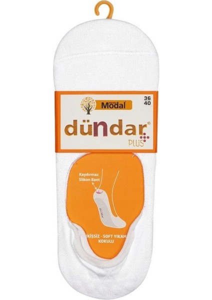 Plus Kadın Modal Dikişsiz Koku Yapmaz Babet Beyaz 6'lı 6913