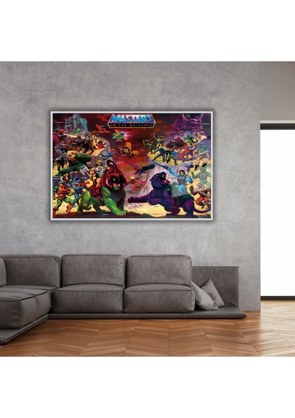 Metal Çerçeveli Yatay Cam Tablo He-Man Masters Of The Universe