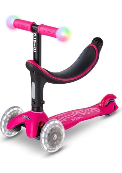 MINI2GROW Deluxe Magic LED 3 Tekerlekli Scooter Pink