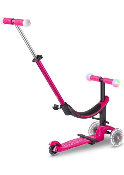 MINI2GROW Deluxe Magic LED 3 Tekerlekli Scooter Pink