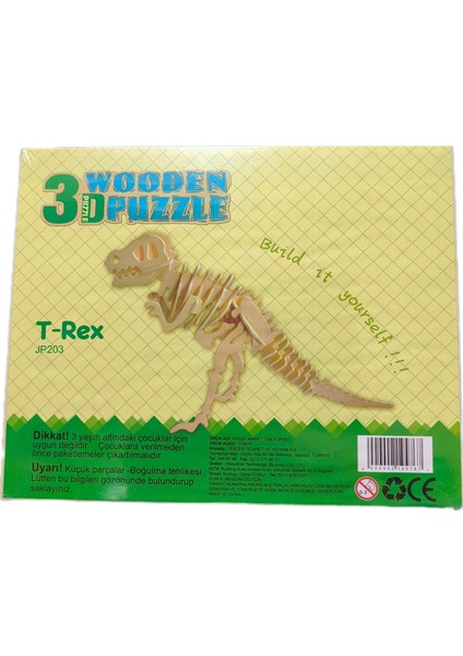 3D Ahşap Maket T-Rex JP203