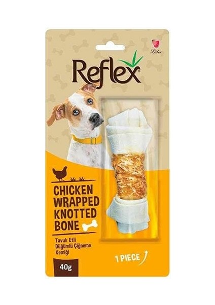 Tavuk Eti Sargılı Düğümlü Köpek Çiğneme Kemiği 40 gr