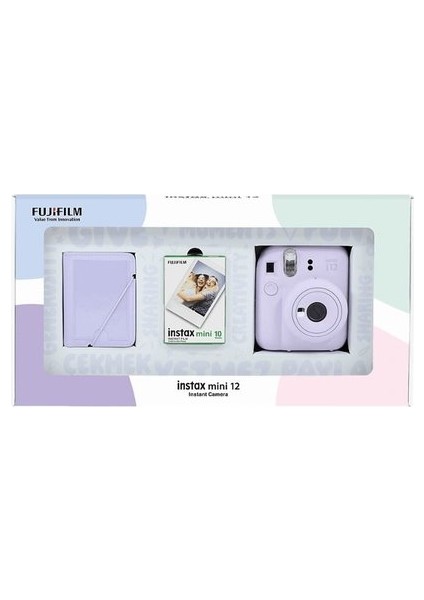 Instax Mini 12 Eko Bundle Box Anlık Fotoğraf Makinesi Lila