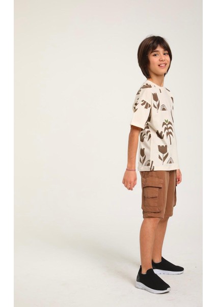 Palmiye Baskılı Desenli T-Shirt ( 4-14 Size ) 1721 fiyatları