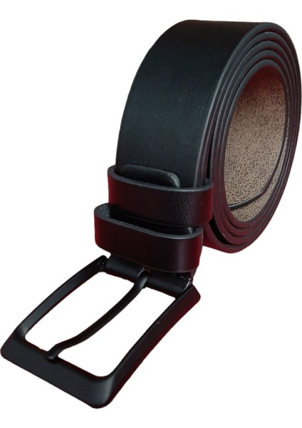 Erkek Spor Kemer 4 Cm. Düz Siyah GVN-0057